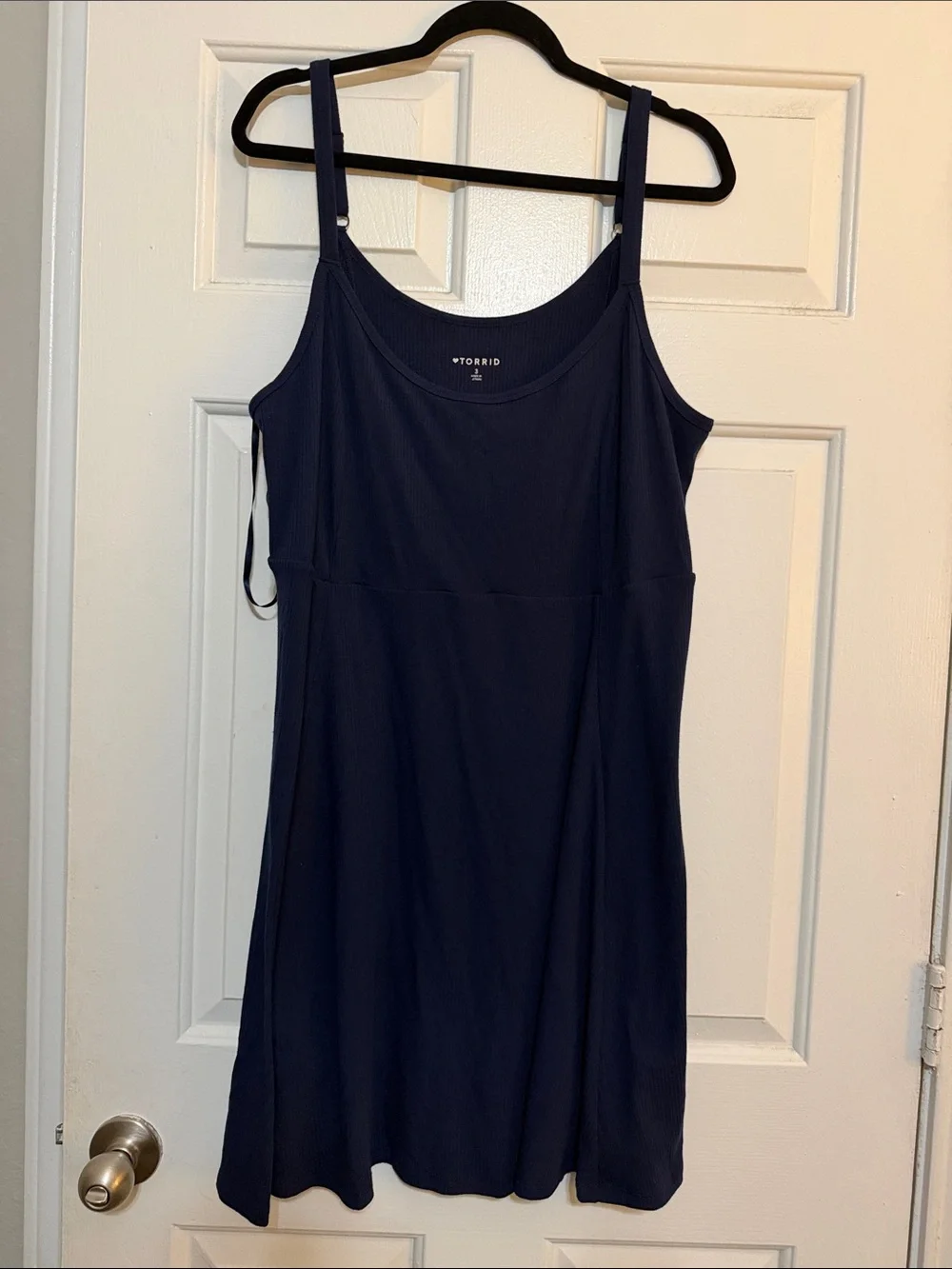 torrid Navy Adjustable-Strap Ribbed Tank Dress - Picture 3 of 4